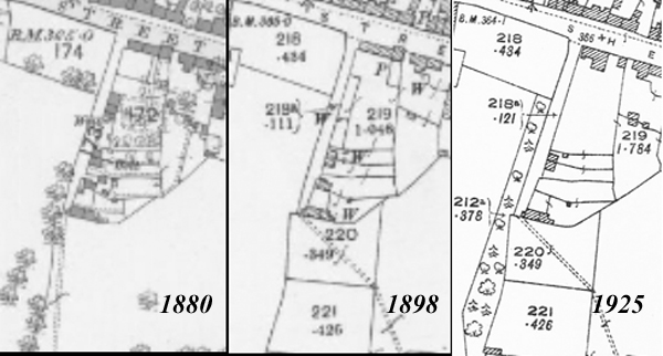 3 maps showing Hobhouchin Lane